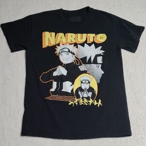 Vintage Naruto T-Shirt Size Small Black‎ Anniversary Edition Ramen Shippuden